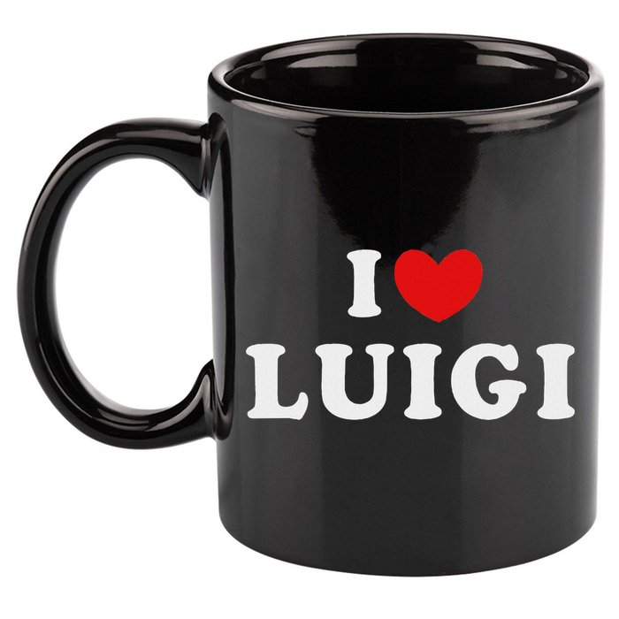 I Love Luigi, I Heart Luigi 11oz C Handle Ceramic Mug