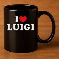I Love Luigi, I Heart Luigi 11oz C Handle Ceramic Mug