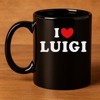 I Love Luigi, I Heart Luigi 11oz C Handle Ceramic Mug