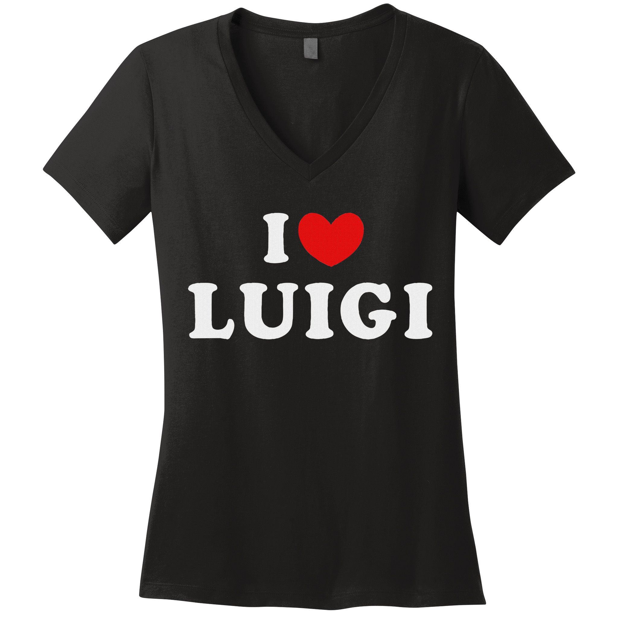 I Love Luigi, I Heart Luigi Women's V-Neck T-Shirt