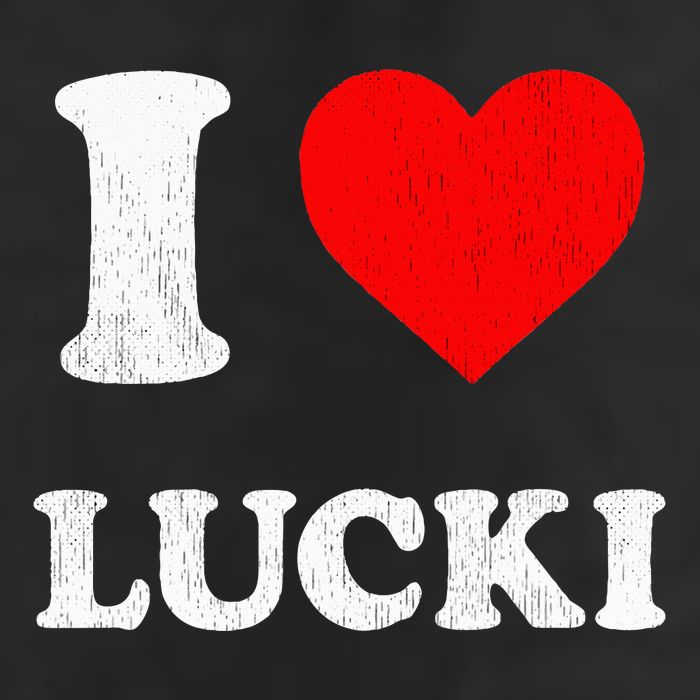 I Love Lucki funny sayings 7 Panel Mesh Trucker Snapback Hat