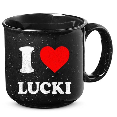 I Love Lucki funny sayings 15oz Campfire Ceramic Mug