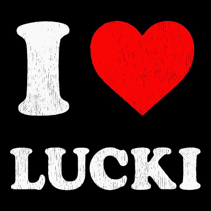 I Love Lucki funny sayings Drawstring Bag
