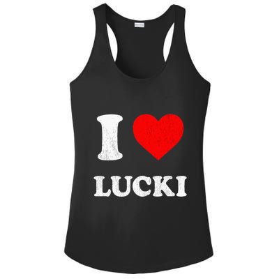 I Love Lucki funny sayings Ladies PosiCharge Competitor Racerback Tank
