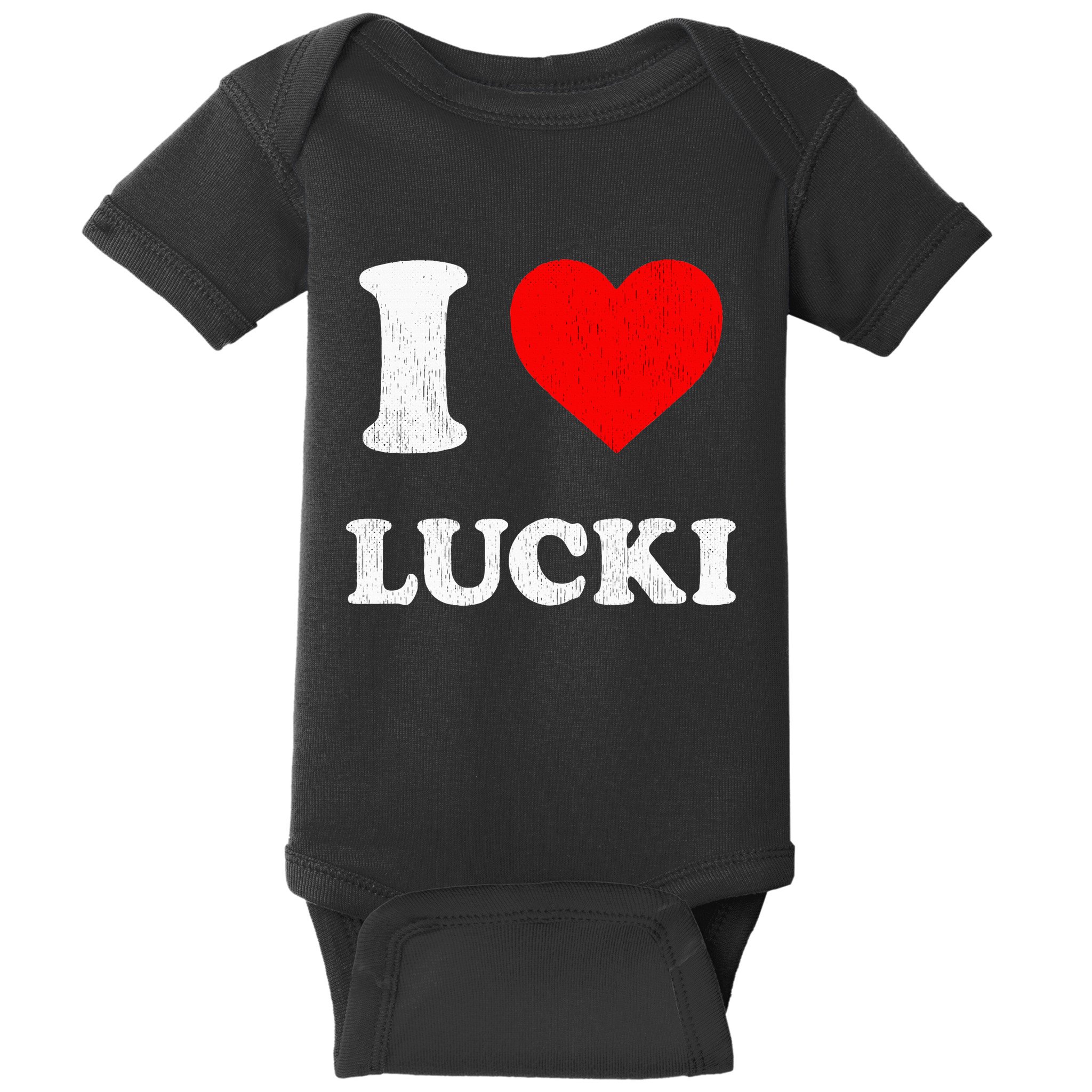 I Love Lucki funny sayings Baby Bodysuit