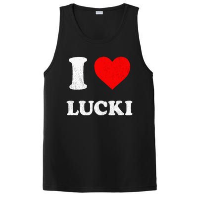 I Love Lucki funny sayings PosiCharge Competitor Tank