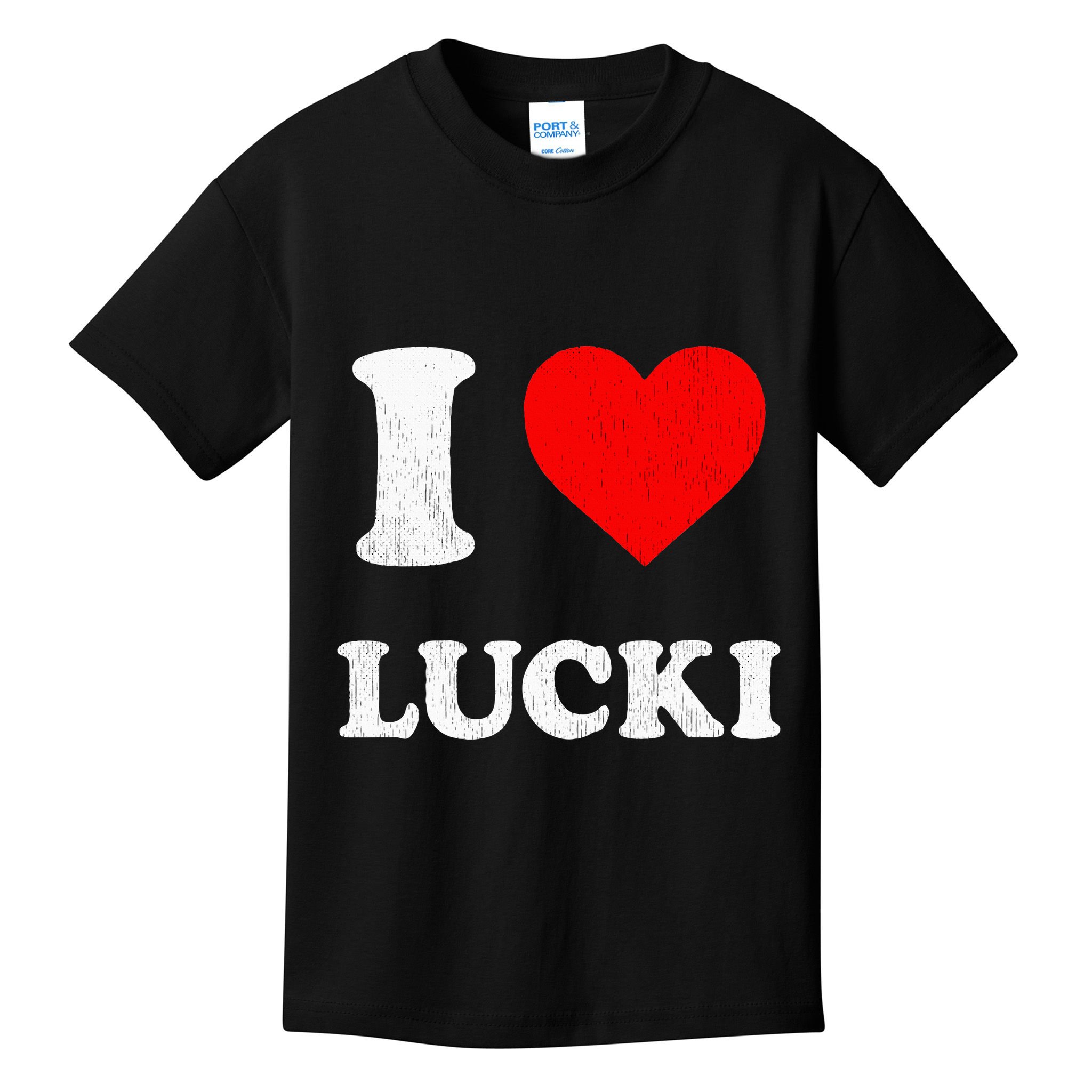 I Love Lucki funny sayings Kids T-Shirt
