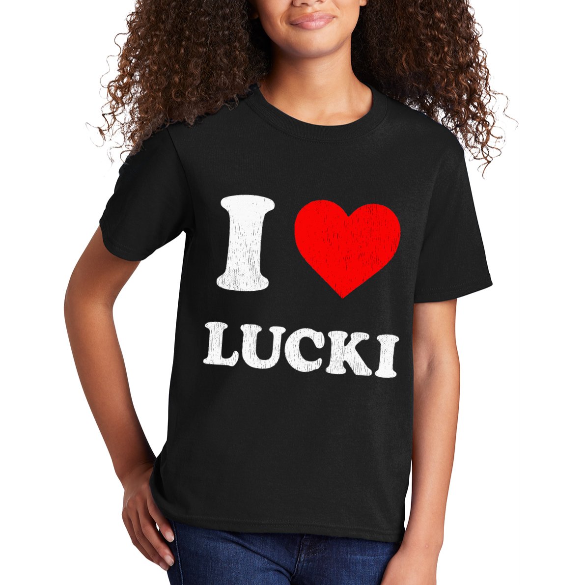 I Love Lucki funny sayings Kids T-Shirt