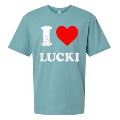 I Love Lucki funny sayings Sueded Cloud Jersey T-Shirt