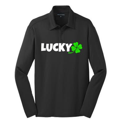 Irish Luck Lucky Clover Leaf Saint Irish Pats St PatrickS Day Silk Touch Performance Long Sleeve Polo