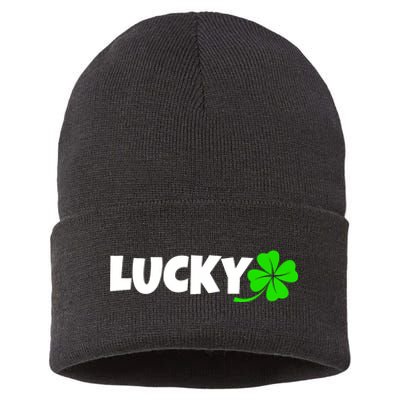 Irish Luck Lucky Clover Leaf Saint Irish Pats St PatrickS Day Sustainable Knit Beanie