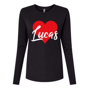 I Love Lucas First Name Womens Cotton Relaxed Long Sleeve T-Shirt