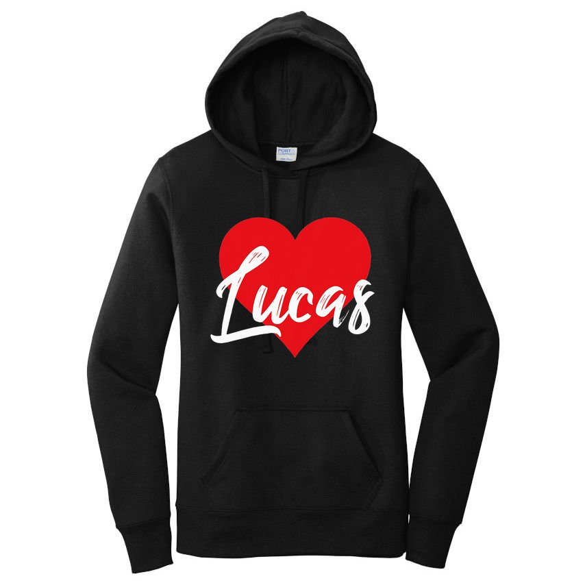 I Love Lucas First Name Women's Pullover Hoodie