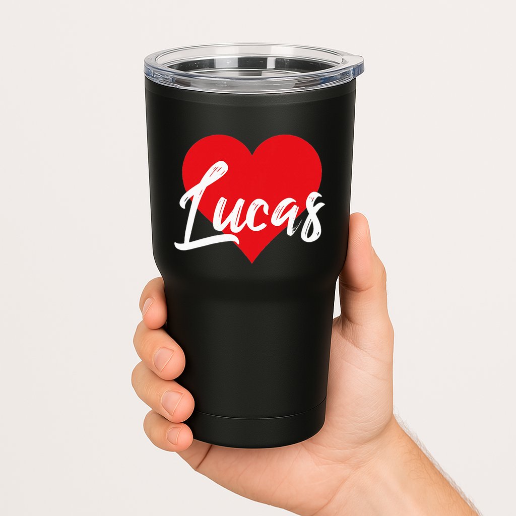 I Love Lucas First Name Tumbler