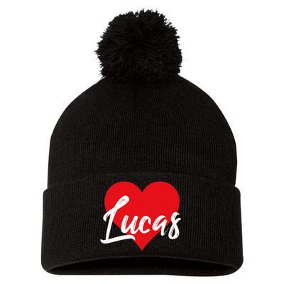 I Love Lucas First Name Pom Pom 12in Knit Beanie