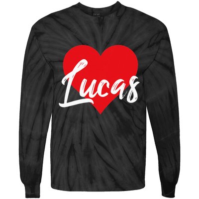 I Love Lucas First Name Tie-Dye Long Sleeve Shirt