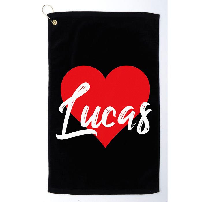I Love Lucas First Name Golf Towel