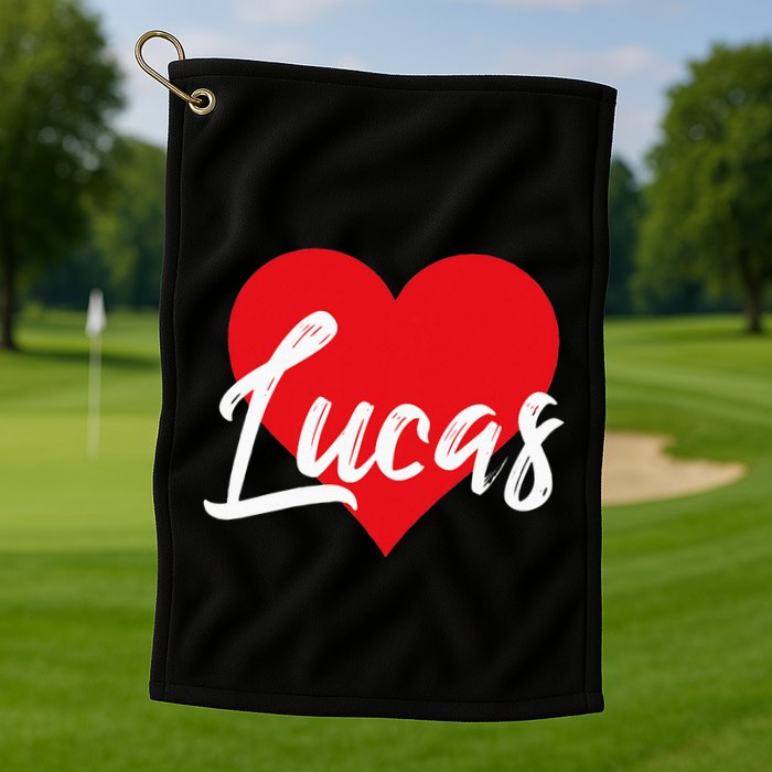 I Love Lucas First Name Golf Towel