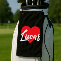 I Love Lucas First Name Golf Towel