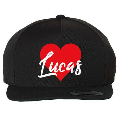 I Love Lucas First Name Wool Snapback Cap