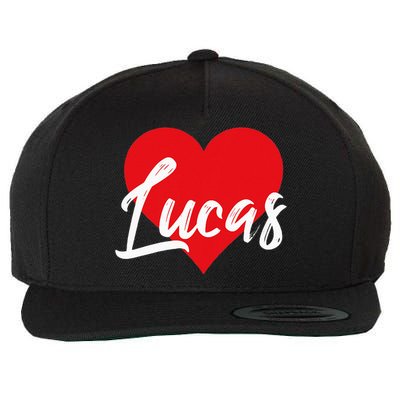 I Love Lucas First Name Wool Snapback Cap