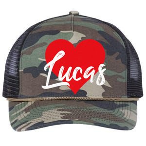 I Love Lucas First Name Retro Rope Trucker Hat Cap