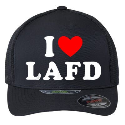 I Love Lafd Funny I Heart Lafd Flexfit Unipanel Trucker Cap