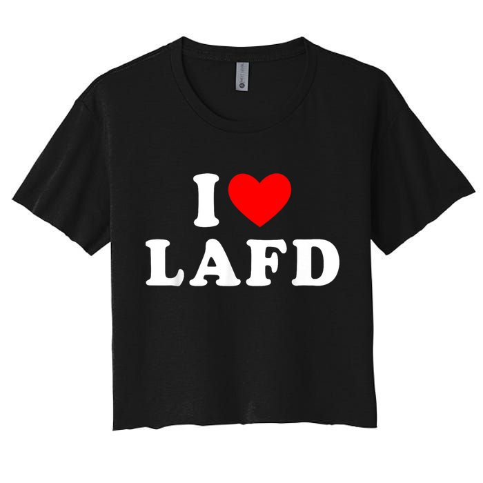 I Love Lafd Funny I Heart Lafd Women's Crop Top Tee