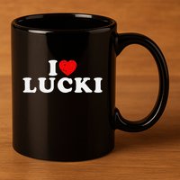 I Love Lucki I Heart Lucki Red Heart 11oz C Handle Ceramic Mug
