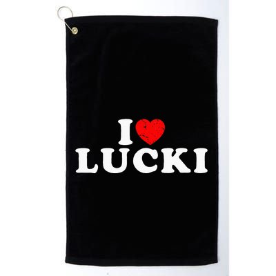 I Love Lucki I Heart Lucki Red Heart Golf Towel