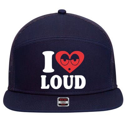 I Love Loud 7 Panel Mesh Trucker Snapback Hat