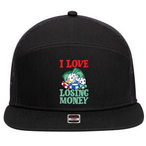 I Love Losing Money 7 Panel Mesh Trucker Snapback Hat