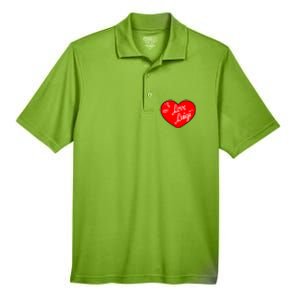 I Love Luigi Mangione Lucy Red Heart Men's Origin Performance Pique Polo