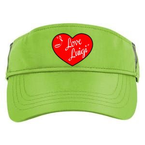 I Love Luigi Mangione Lucy Red Heart Adult Drive Performance Visor