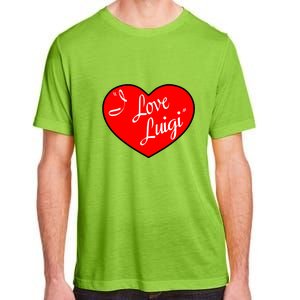 I Love Luigi Mangione Lucy Red Heart Adult ChromaSoft Performance T-Shirt