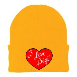 I Love Luigi Mangione Lucy Red Heart Knit Cap Winter Beanie