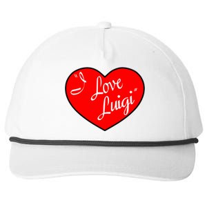 I Love Luigi Mangione Lucy Red Heart Snapback Five-Panel Rope Hat