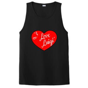 I Love Luigi Mangione Lucy Red Heart PosiCharge Competitor Tank