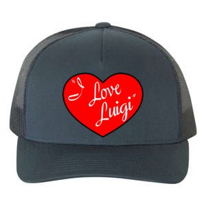 I Love Luigi Mangione Lucy Red Heart Yupoong Adult 5-Panel Trucker Hat