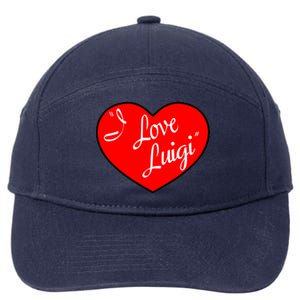 I Love Luigi Mangione Lucy Red Heart 7-Panel Snapback Hat