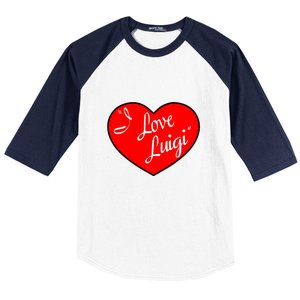 I Love Luigi Mangione Lucy Red Heart Baseball Sleeve Shirt