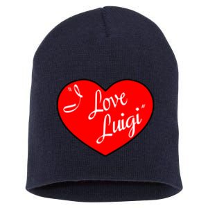 I Love Luigi Mangione Lucy Red Heart Short Acrylic Beanie