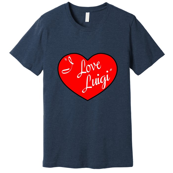 I Love Luigi Mangione Lucy Red Heart Premium T-Shirt