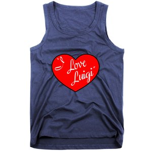 I Love Luigi Mangione Lucy Red Heart Tank Top