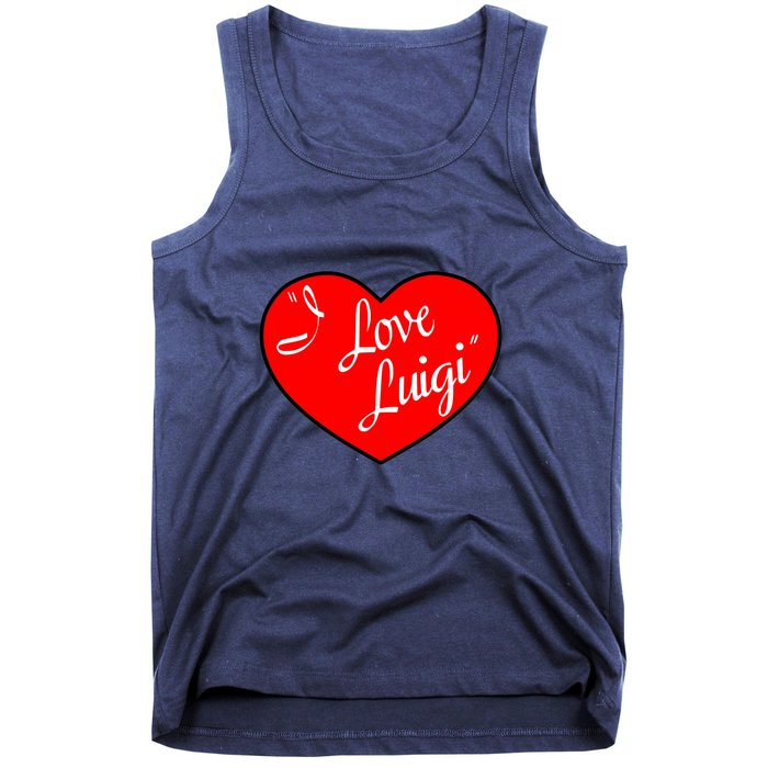 I Love Luigi Mangione Lucy Red Heart Tank Top