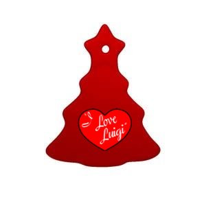 I Love Luigi Mangione Lucy Red Heart Ceramic Tree Ornament