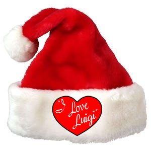 I Love Luigi Mangione Lucy Red Heart Premium Christmas Santa Hat