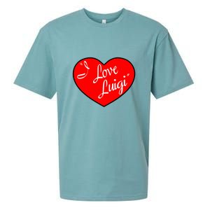 I Love Luigi Mangione Lucy Red Heart Sueded Cloud Jersey T-Shirt