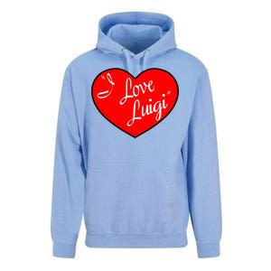 I Love Luigi Mangione Lucy Red Heart Unisex Surf Hoodie