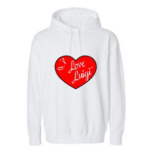 I Love Luigi Mangione Lucy Red Heart Garment-Dyed Fleece Hoodie